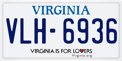 VA license plate VLH6936