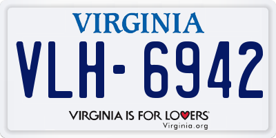 VA license plate VLH6942