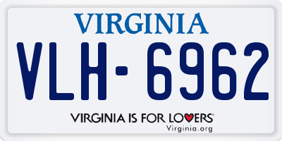 VA license plate VLH6962