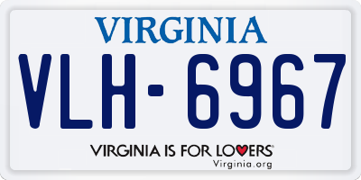 VA license plate VLH6967