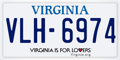VA license plate VLH6974