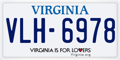 VA license plate VLH6978
