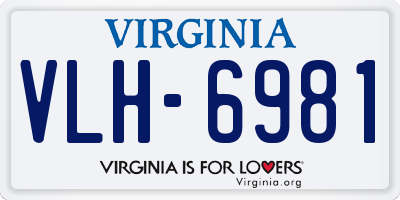 VA license plate VLH6981