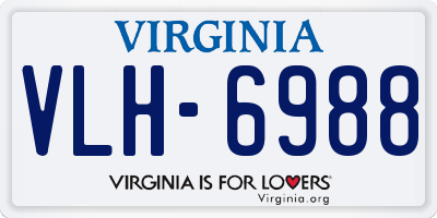VA license plate VLH6988