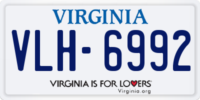 VA license plate VLH6992