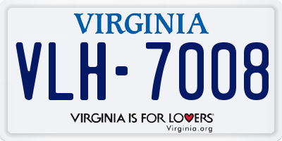 VA license plate VLH7008