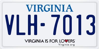 VA license plate VLH7013
