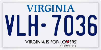 VA license plate VLH7036