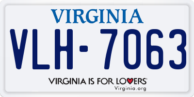 VA license plate VLH7063