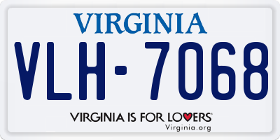 VA license plate VLH7068