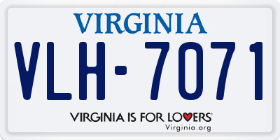 VA license plate VLH7071