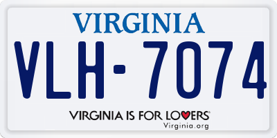 VA license plate VLH7074
