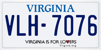 VA license plate VLH7076