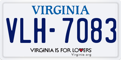 VA license plate VLH7083