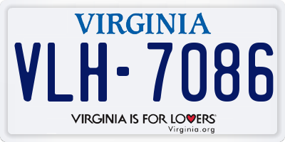 VA license plate VLH7086