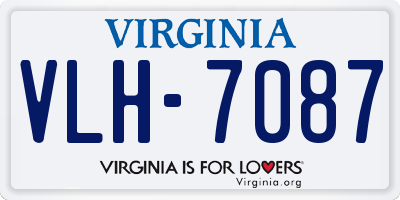 VA license plate VLH7087