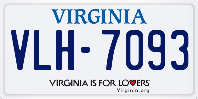 VA license plate VLH7093