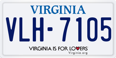VA license plate VLH7105