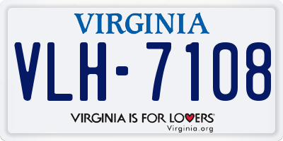 VA license plate VLH7108