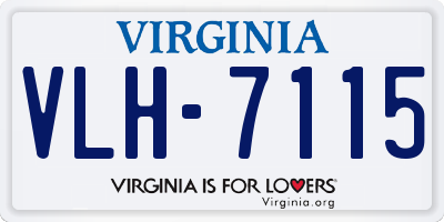 VA license plate VLH7115