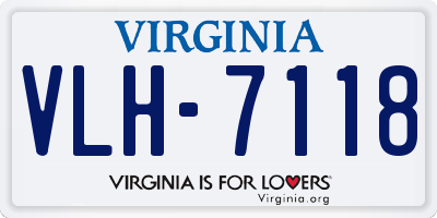 VA license plate VLH7118