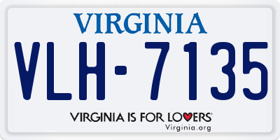 VA license plate VLH7135