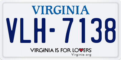 VA license plate VLH7138