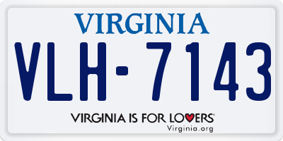 VA license plate VLH7143