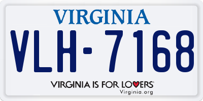 VA license plate VLH7168