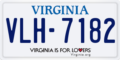 VA license plate VLH7182