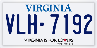 VA license plate VLH7192