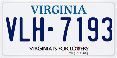 VA license plate VLH7193