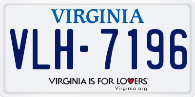 VA license plate VLH7196