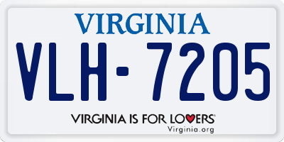 VA license plate VLH7205