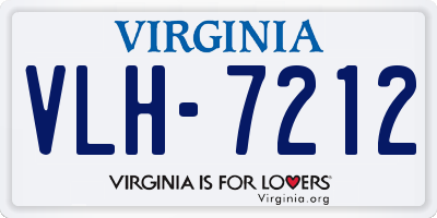 VA license plate VLH7212