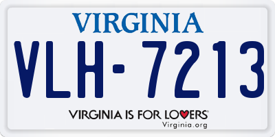VA license plate VLH7213