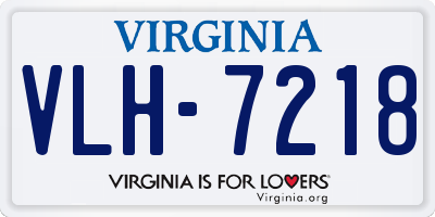 VA license plate VLH7218