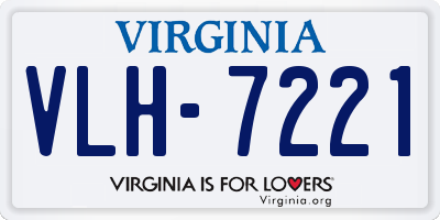 VA license plate VLH7221