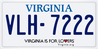 VA license plate VLH7222