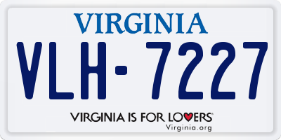 VA license plate VLH7227