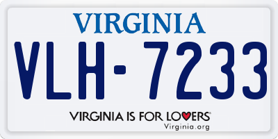 VA license plate VLH7233