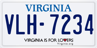 VA license plate VLH7234