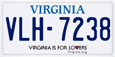 VA license plate VLH7238