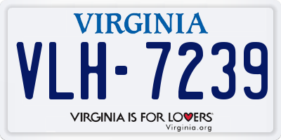 VA license plate VLH7239