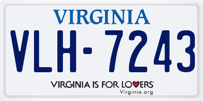VA license plate VLH7243
