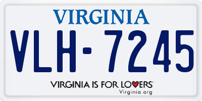 VA license plate VLH7245