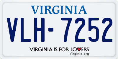 VA license plate VLH7252
