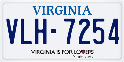 VA license plate VLH7254