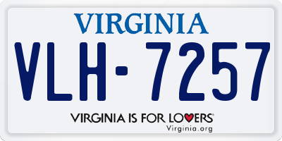 VA license plate VLH7257