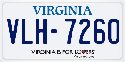VA license plate VLH7260